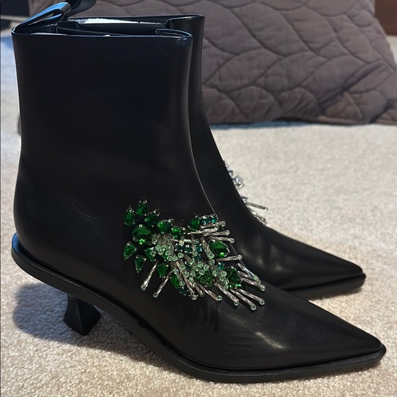 Black Embellished Ankle Boots - Picture 5 of 6